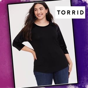 TORRID Velvet Sleeve Raglan Tee #Tvelv-2R